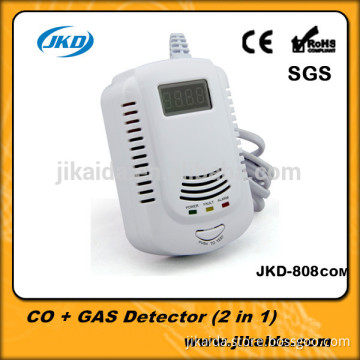 LCD display combo co and gas detector with human vioce prompt